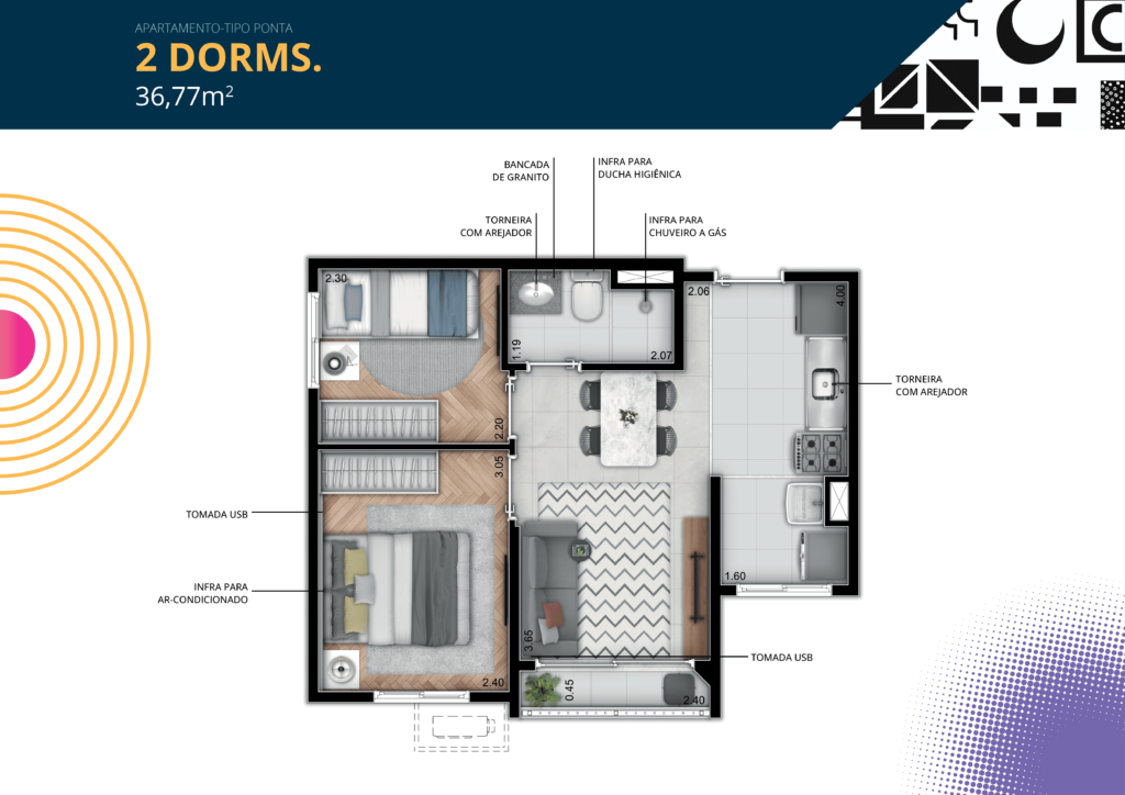 Concept 2 Dorms 36,77m²