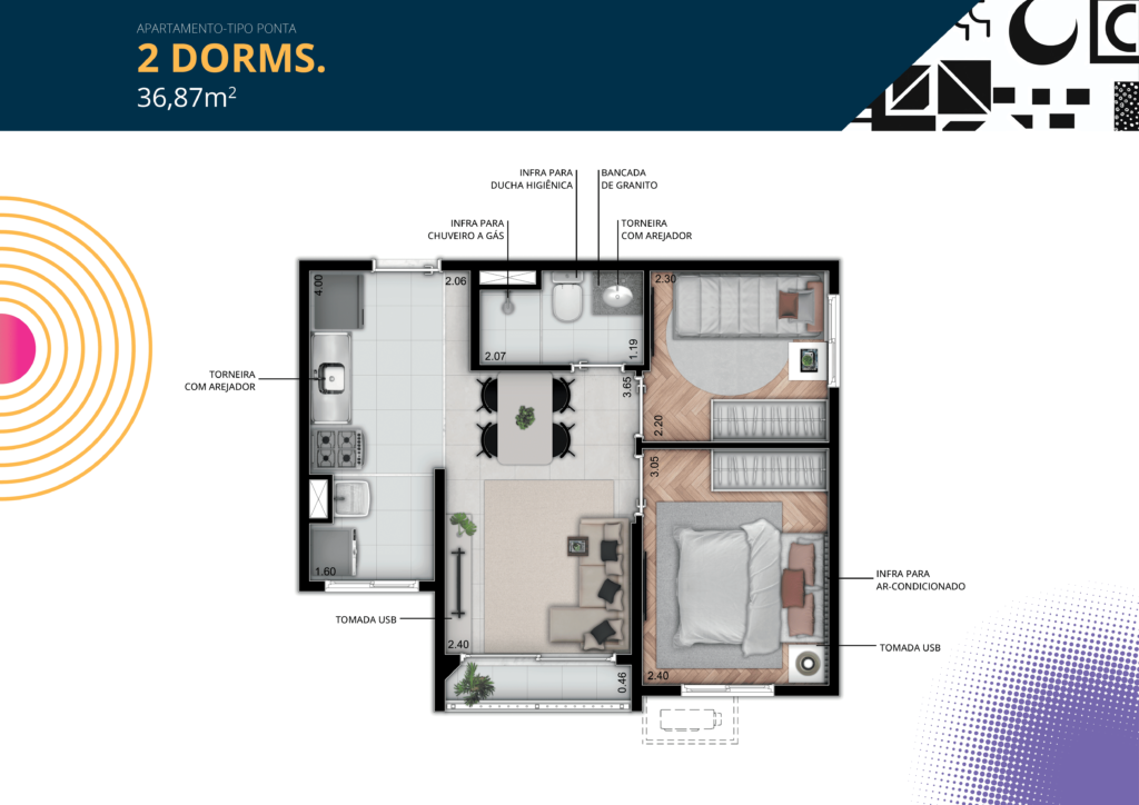Concept 2 Dorms 36,87m²