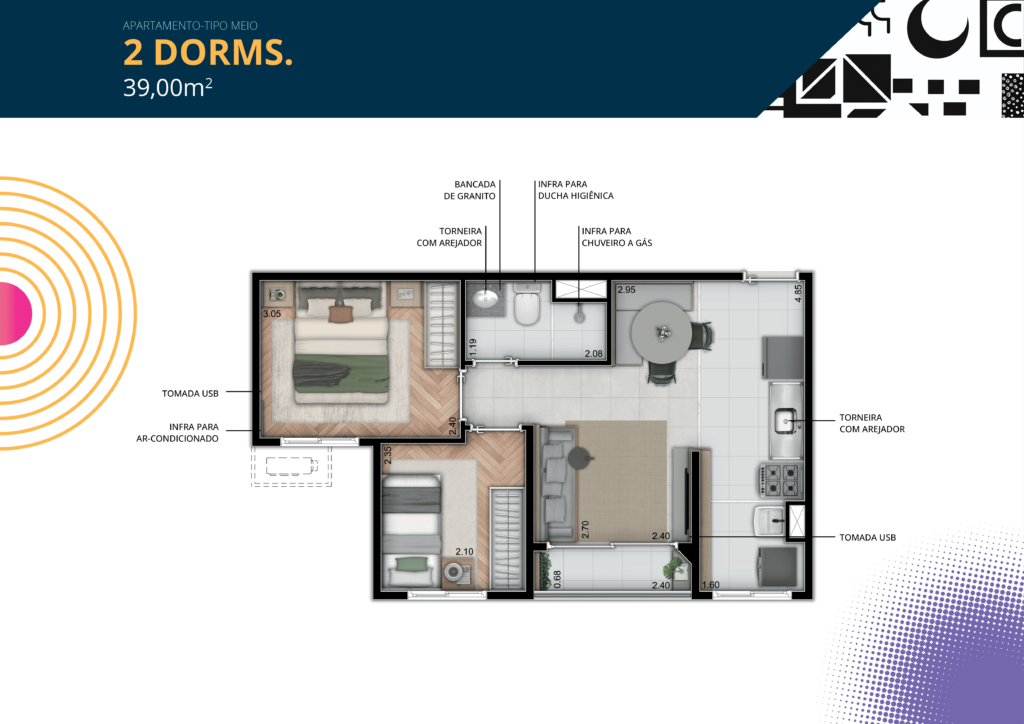 Concept 2 Dorms 39m²